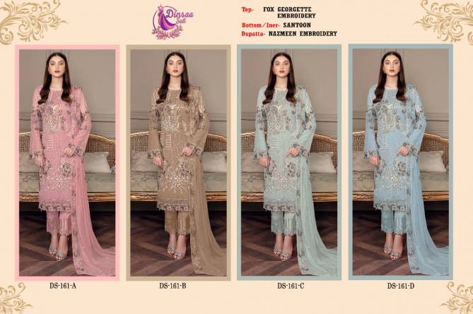 Dinsaa 161 Festive Wear Embroidery Wholesale  Pakistani Salwar Suits